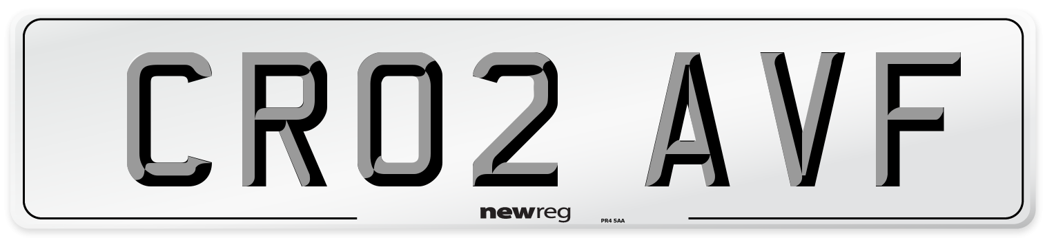 CR02 AVF Number Plate from New Reg